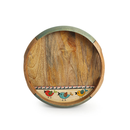 Flock Of Birds - Decorative Serving Tray In Mango Wood (Hand-Painted)