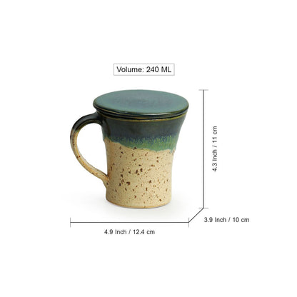 Morning Musts - Handcrafted Studio Pottery Green Tea Filter Mug