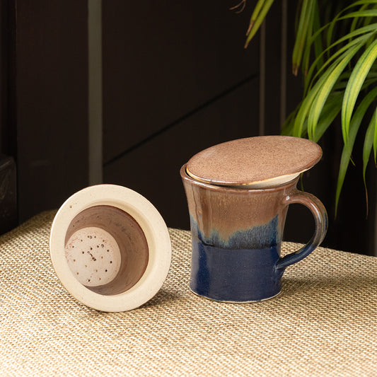 Morning Musts Handcrafted Studio Pottery Green Tea Filter Mug