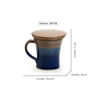Morning Musts Handcrafted Studio Pottery Green Tea Filter Mug