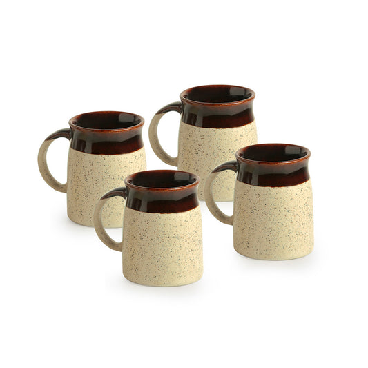 “Cocoa Calm” Studio Pottery Mug Set (Set of 4)
