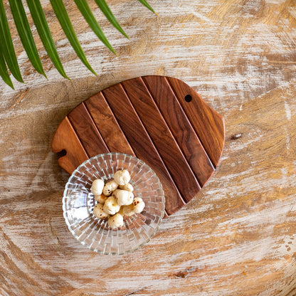 “Tideform” Handcrafted Expandable Fish Trivet in Sheesham Wood