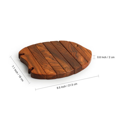 “Tideform” Handcrafted Expandable Fish Trivet in Sheesham Wood