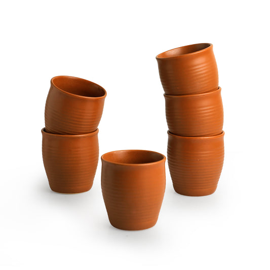 Terra Handcrafted Ceramic Coffee and Tea Kullad Set - Set of 6