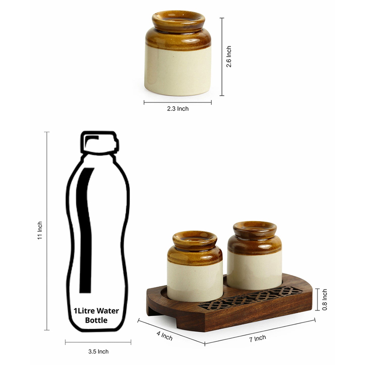 “Mughal Morsels” Handcrafted Salt & Pepper Shaker Set with Carved Sheesham Tray