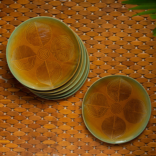 ‘Feathers of Grace’ Hand-Engraved Dinner Plates (Set of 2, Microwave Safe)