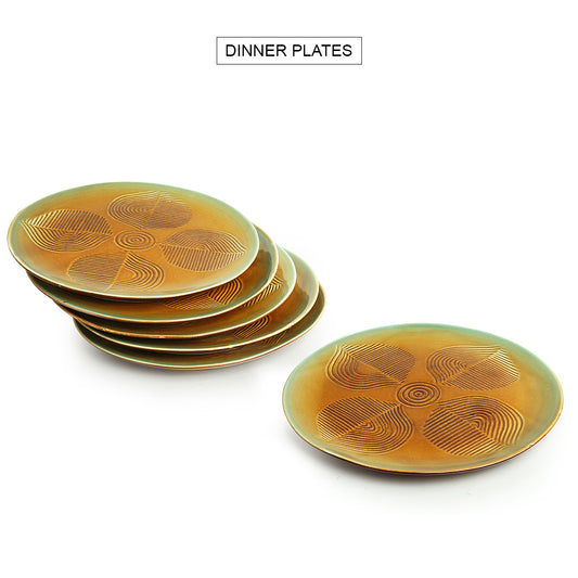 ‘Feathers of Grace’ Hand-Engraved Dinner Plates (Set of 2, Microwave Safe)